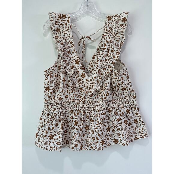 Old Navy Flutter Sleeve Babydoll Milkmaid Floral V-Neck Tie-Back Top Size XL NWT - Picture 10 of 10